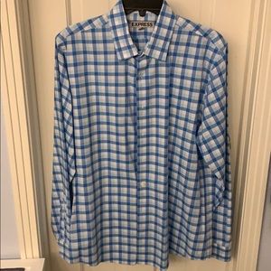 Express men’s button down blue checked, large